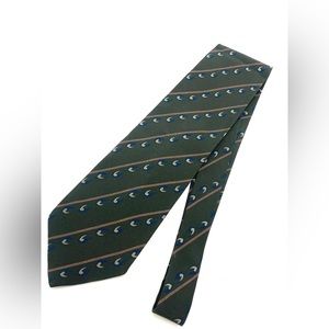 Giorgio Armani Cravatte Men's Green/Black Diagonal Abstract Silk Necktie